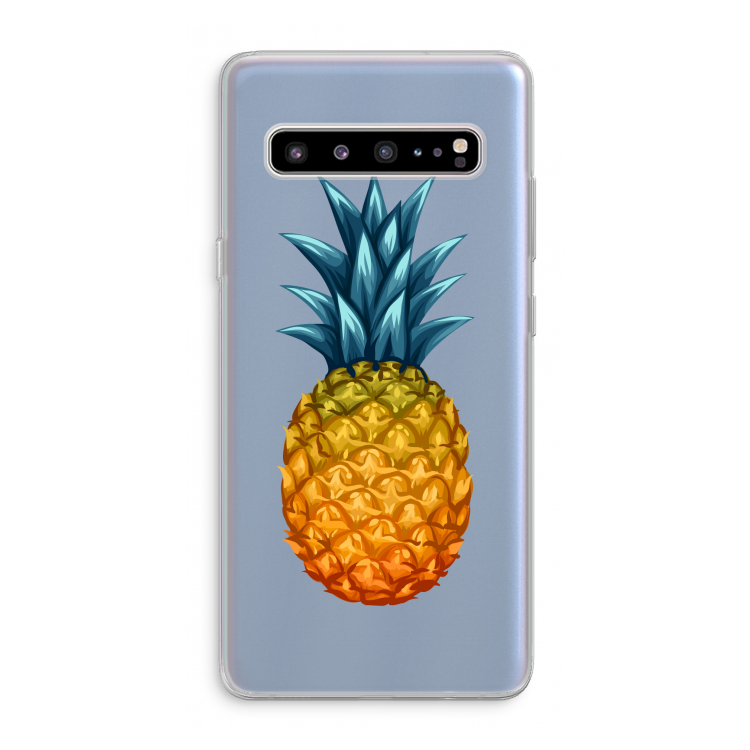CaseCompany Grote ananas: Samsung Galaxy S10 5G Transparant Hoesje