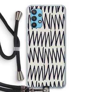 CaseCompany Marrakech Zigzag: Samsung Galaxy A32 4G Transparant Hoesje met koord