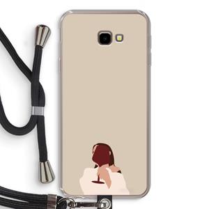 CaseCompany I drink wine: Samsung Galaxy J4 Plus Transparant Hoesje met koord