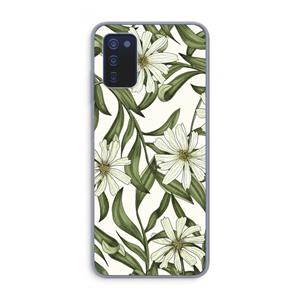 CaseCompany Wit bloemenpatroon: Samsung Galaxy A03s Transparant Hoesje