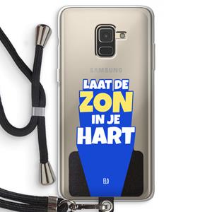 CaseCompany Laat de zon in je hart: Samsung Galaxy A8 (2018) Transparant Hoesje met koord