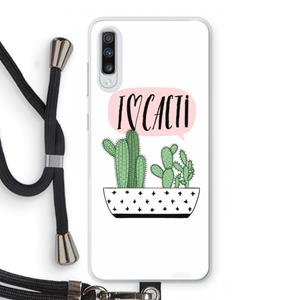 CaseCompany I love cacti: Samsung Galaxy A70 Transparant Hoesje met koord