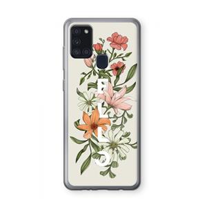 CaseCompany Hello bloemen: Samsung Galaxy A21s Transparant Hoesje