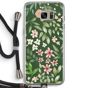 CaseCompany Botanical green sweet flower heaven: Samsung Galaxy S7 Edge Transparant Hoesje met koord