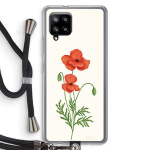 CaseCompany Red poppy: Samsung Galaxy A42 5G Transparant Hoesje met koord