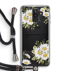 CaseCompany Daisies: Samsung Galaxy J8 (2018) Transparant Hoesje met koord