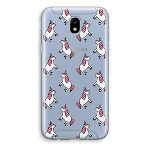 CaseCompany Eenhoorns overal: Samsung Galaxy J5 (2017) Transparant Hoesje