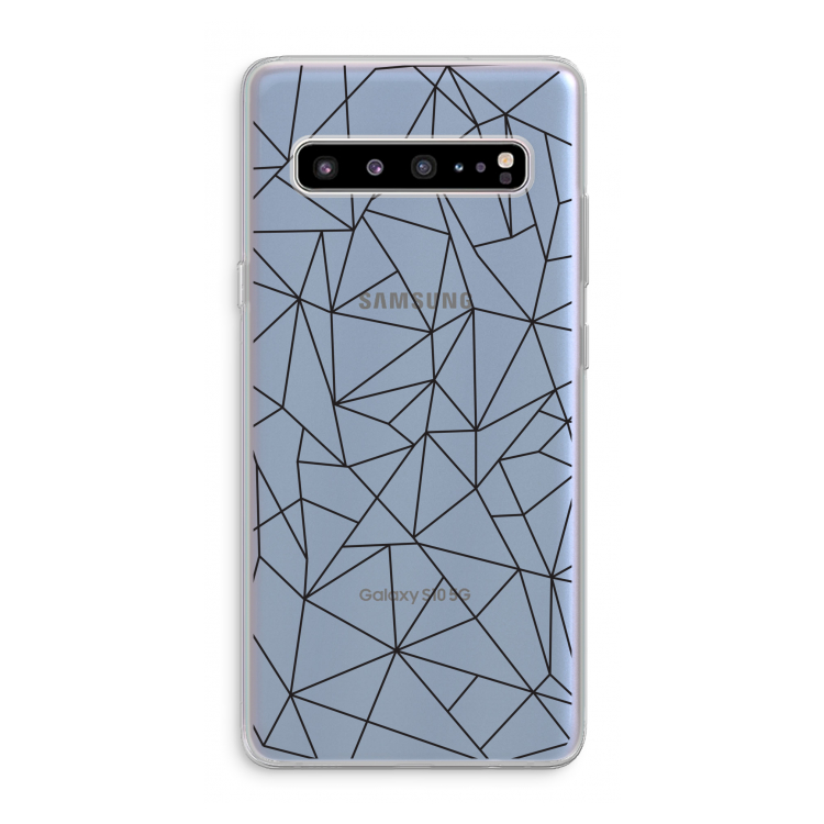 CaseCompany Geometrische lijnen zwart: Samsung Galaxy S10 5G Transparant Hoesje