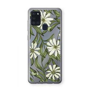 CaseCompany Wit bloemenpatroon: Samsung Galaxy A21s Transparant Hoesje