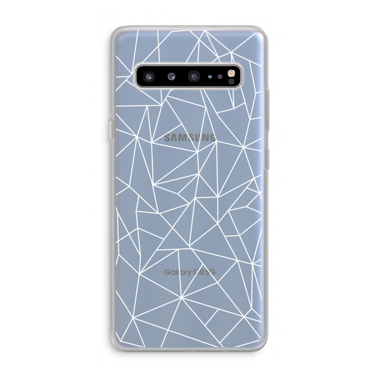 CaseCompany Geometrische lijnen wit: Samsung Galaxy S10 5G Transparant Hoesje