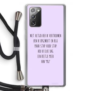 CaseCompany Zelfvertrouwen: Samsung Galaxy Note 20 / Note 20 5G Transparant Hoesje met koord