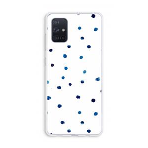 CaseCompany Blauwe stippen: Galaxy A71 Transparant Hoesje