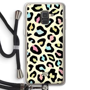 CaseCompany Leopard pattern: Samsung Galaxy A8 (2018) Transparant Hoesje met koord