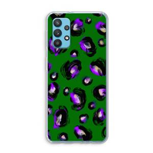 CaseCompany Green Cheetah: Samsung Galaxy A32 4G Transparant Hoesje