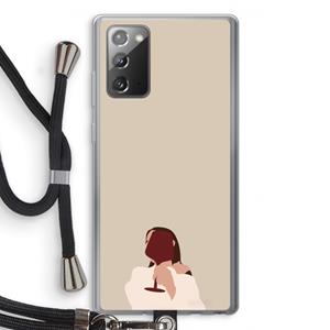 CaseCompany I drink wine: Samsung Galaxy Note 20 / Note 20 5G Transparant Hoesje met koord