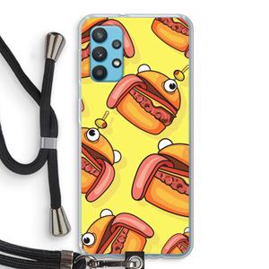 CaseCompany Hamburger: Samsung Galaxy A32 4G Transparant Hoesje met koord