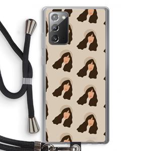 CaseCompany Bonjour mon amour: Samsung Galaxy Note 20 / Note 20 5G Transparant Hoesje met koord