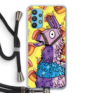 CaseCompany Loot Burger: Samsung Galaxy A32 4G Transparant Hoesje met koord