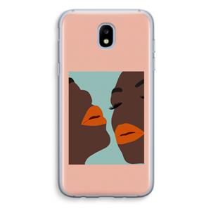 CaseCompany Orange lips: Samsung Galaxy J5 (2017) Transparant Hoesje
