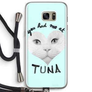 CaseCompany You had me at tuna: Samsung Galaxy S7 Edge Transparant Hoesje met koord