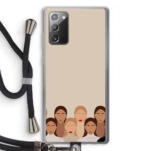 CaseCompany Girls girls girls: Samsung Galaxy Note 20 / Note 20 5G Transparant Hoesje met koord