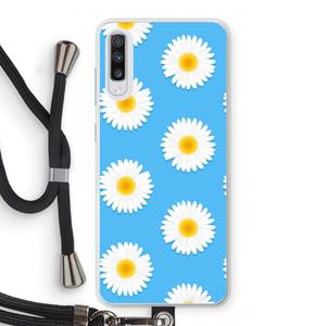 CaseCompany Margrietjes: Samsung Galaxy A70 Transparant Hoesje met koord