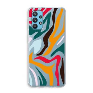 CaseCompany Colored Zebra: Samsung Galaxy A32 4G Transparant Hoesje