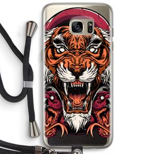 CaseCompany Tiger and Rattlesnakes: Samsung Galaxy S7 Edge Transparant Hoesje met koord