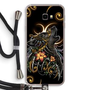 CaseCompany Huilende Wolf: Samsung Galaxy J4 Plus Transparant Hoesje met koord