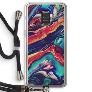 CaseCompany Chameleon Sun: Samsung Galaxy A8 (2018) Transparant Hoesje met koord
