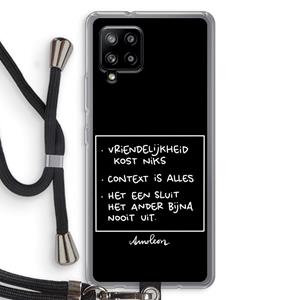 CaseCompany Mijn Motto's: Samsung Galaxy A42 5G Transparant Hoesje met koord