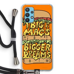 CaseCompany Big Macs Bigger Dreams: Samsung Galaxy A32 4G Transparant Hoesje met koord