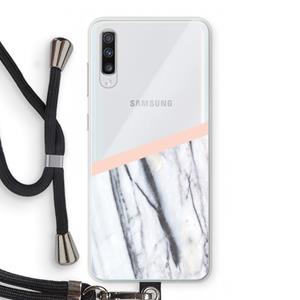 CaseCompany A touch of peach: Samsung Galaxy A70 Transparant Hoesje met koord