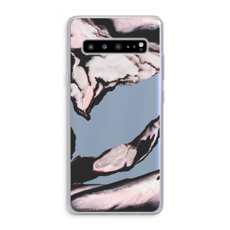 CaseCompany Roze stroom: Samsung Galaxy S10 5G Transparant Hoesje