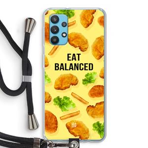 CaseCompany Eat Balanced: Samsung Galaxy A32 4G Transparant Hoesje met koord