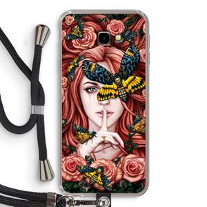 CaseCompany Lady Moth: Samsung Galaxy J4 Plus Transparant Hoesje met koord