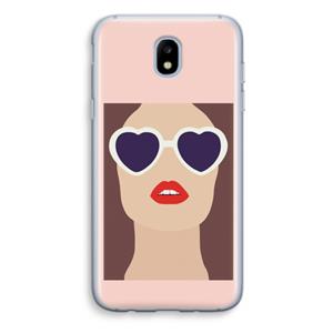 CaseCompany Red lips: Samsung Galaxy J5 (2017) Transparant Hoesje