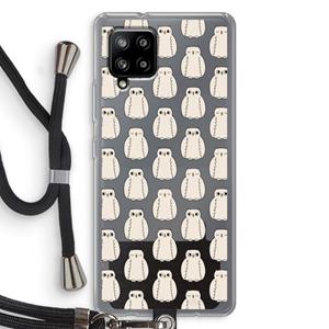 CaseCompany Uilen: Samsung Galaxy A42 5G Transparant Hoesje met koord