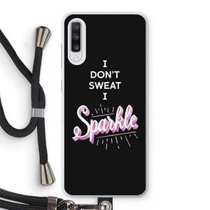 CaseCompany Sparkle quote: Samsung Galaxy A70 Transparant Hoesje met koord