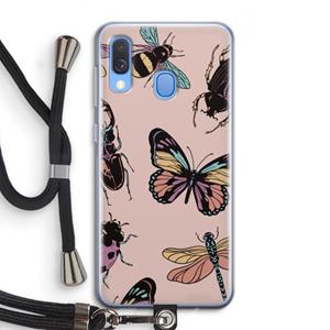 CaseCompany Tiny Bugs: Samsung Galaxy A40 Transparant Hoesje met koord