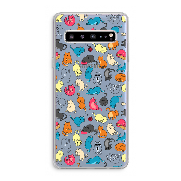 CaseCompany Kleurrijke katten: Samsung Galaxy S10 5G Transparant Hoesje
