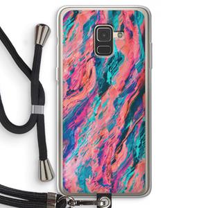 CaseCompany Electric Times: Samsung Galaxy A8 (2018) Transparant Hoesje met koord