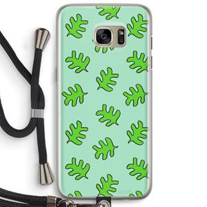 CaseCompany Groene blaadjes: Samsung Galaxy S7 Edge Transparant Hoesje met koord
