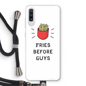 CaseCompany Fries before guys: Samsung Galaxy A70 Transparant Hoesje met koord