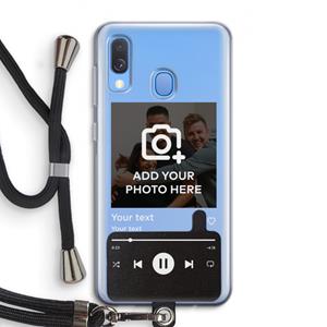 CaseCompany Music Player: Samsung Galaxy A40 Transparant Hoesje met koord