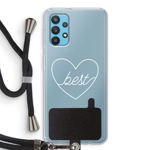 CaseCompany Best heart pastel: Samsung Galaxy A32 4G Transparant Hoesje met koord