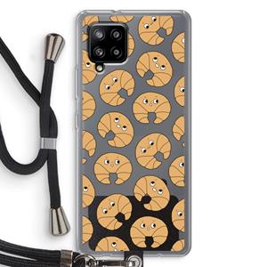 CaseCompany Croissant: Samsung Galaxy A42 5G Transparant Hoesje met koord