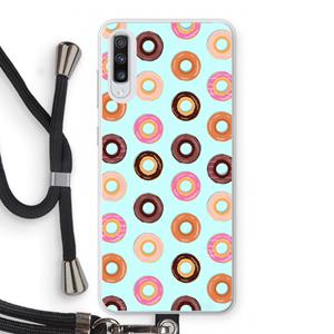 CaseCompany Donuts: Samsung Galaxy A70 Transparant Hoesje met koord