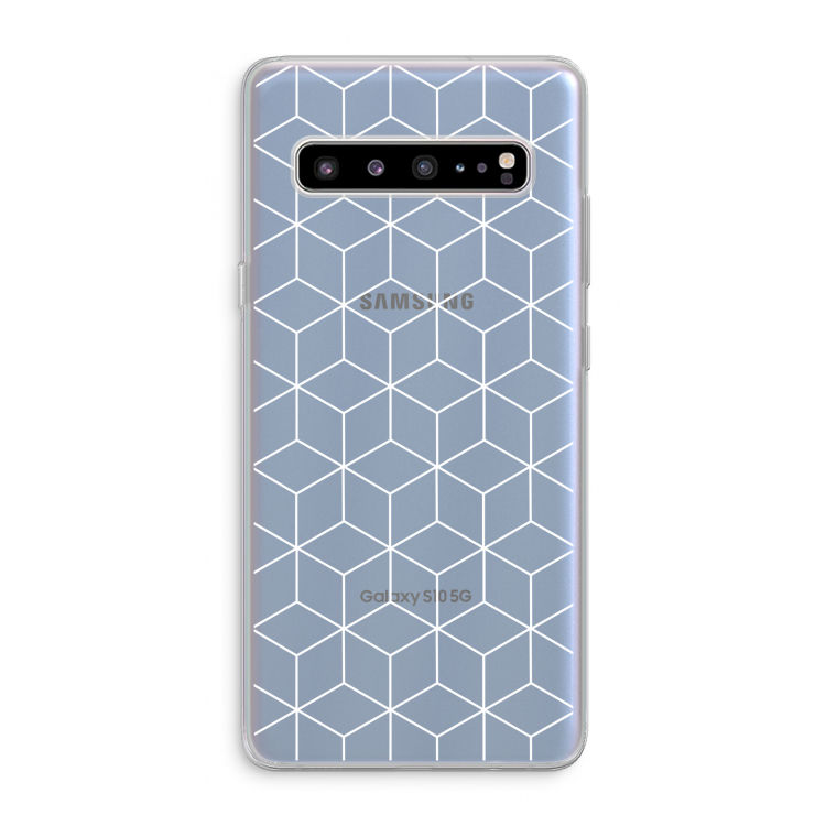 CaseCompany Zwart-witte kubussen: Samsung Galaxy S10 5G Transparant Hoesje