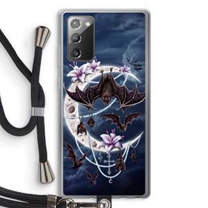 CaseCompany Vleermuizen Maan: Samsung Galaxy Note 20 / Note 20 5G Transparant Hoesje met koord